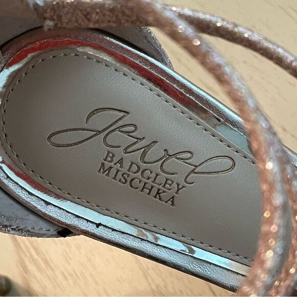 Jewel Badgley Mischka Women's Florencia Heeled Rose Gold Sandal 6 - Picture 5 of 16
